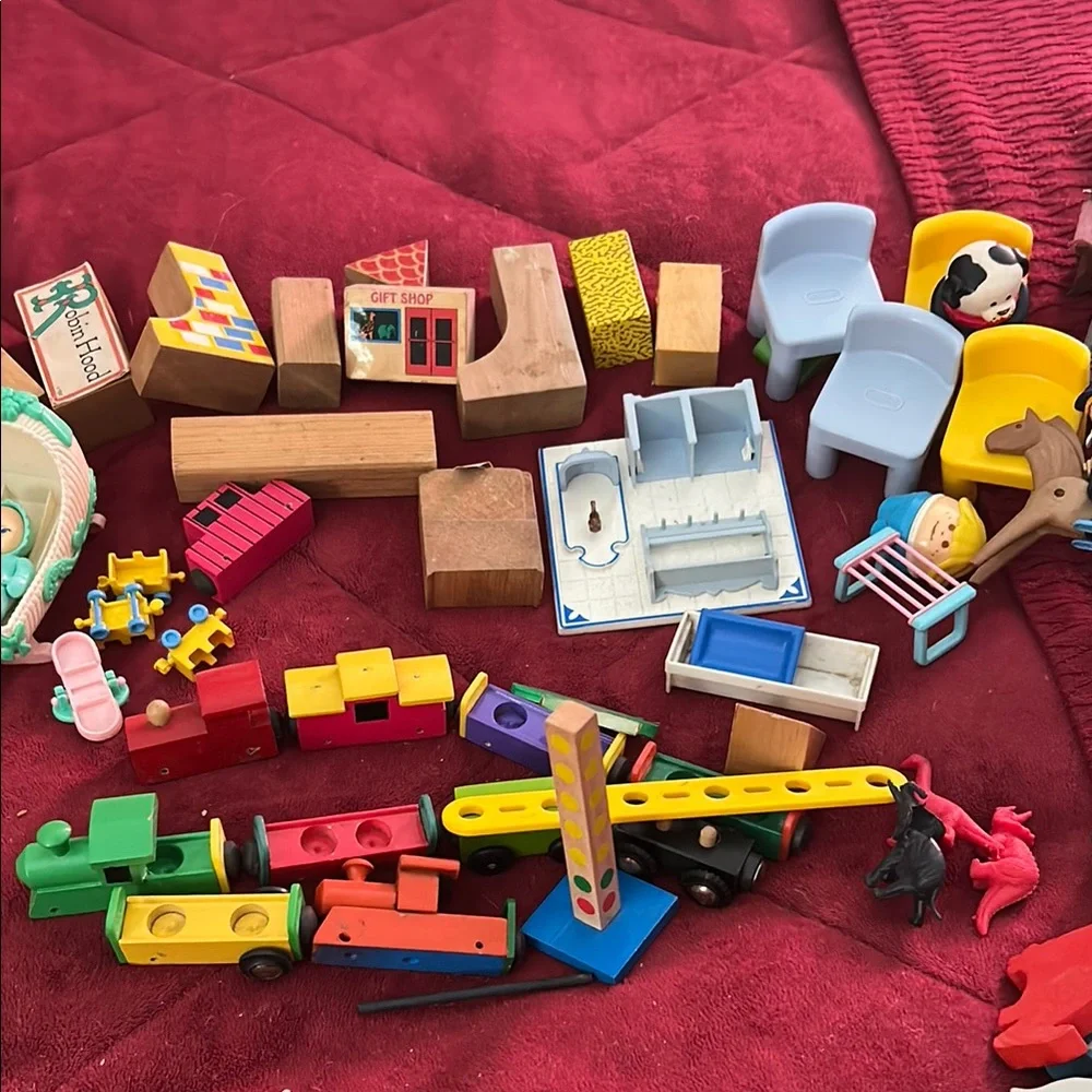 Vintage Wood and assorted Kids Toy Set 2